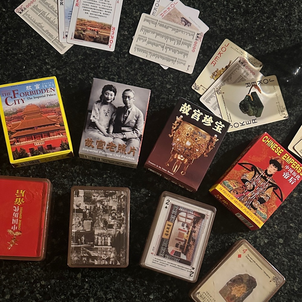 4 sets Chinese Playing Cards souvenir forbidden city empress old photos